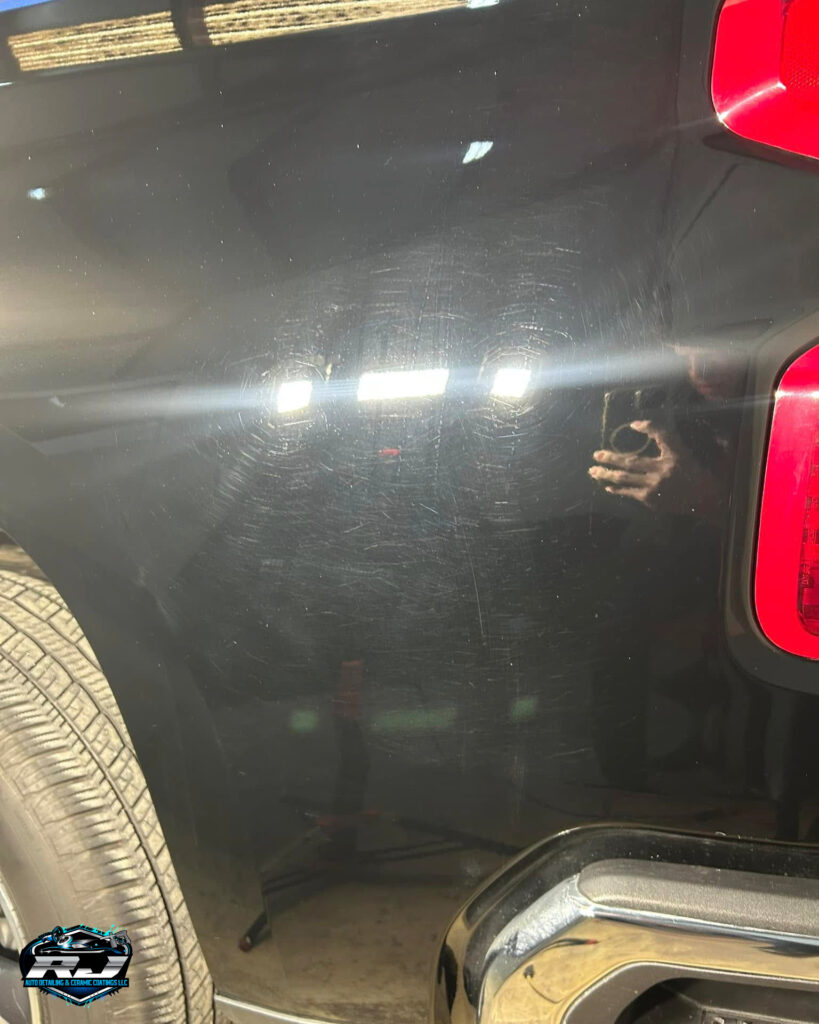 2022 Chevy Silverado Black Ceramic Coating - Driver Bed with Scratches