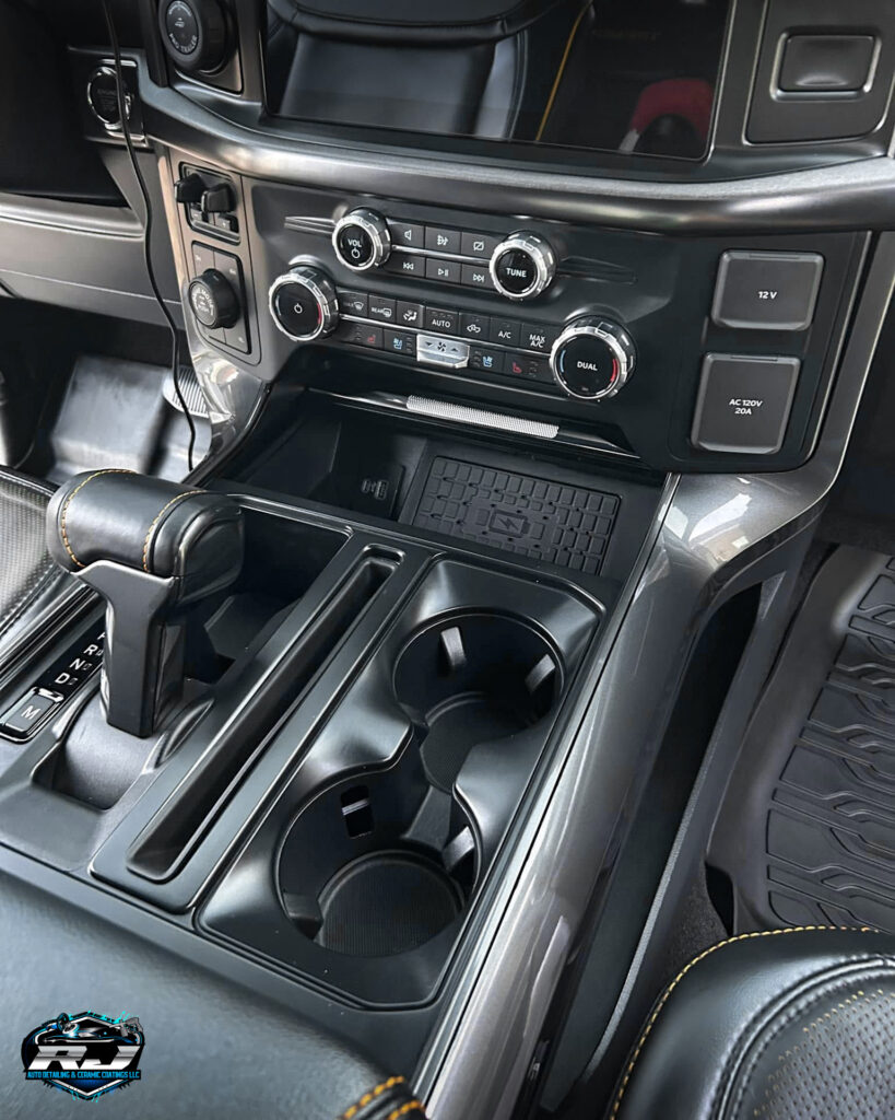 2022 Ford F150 Tremor Auto Detailing - Clean Middle Console Interior
