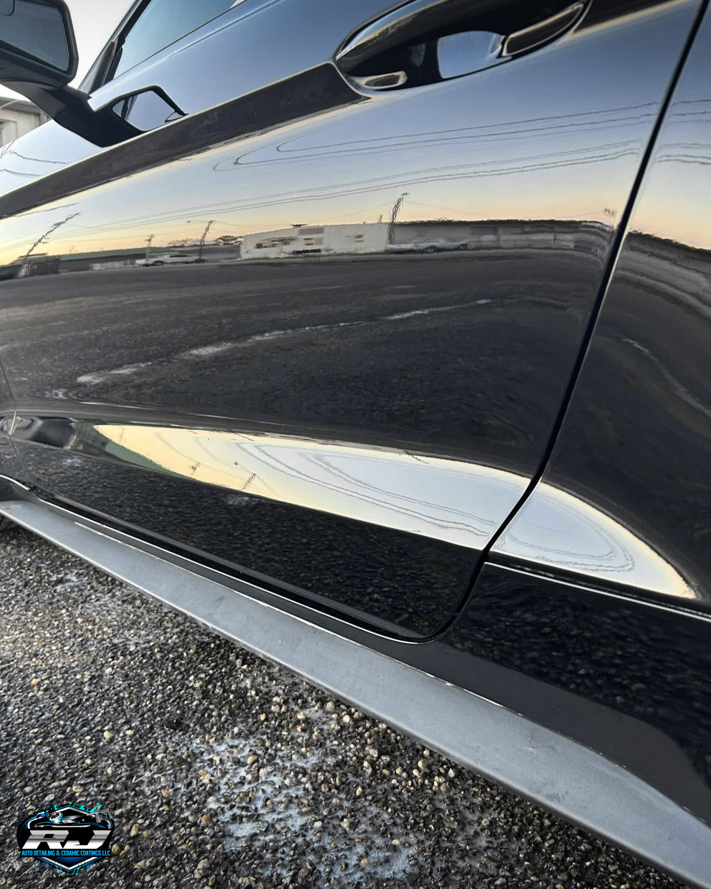 2024 Ford Mustang GT Black - Ceramic Coating - Driver Side Reflection