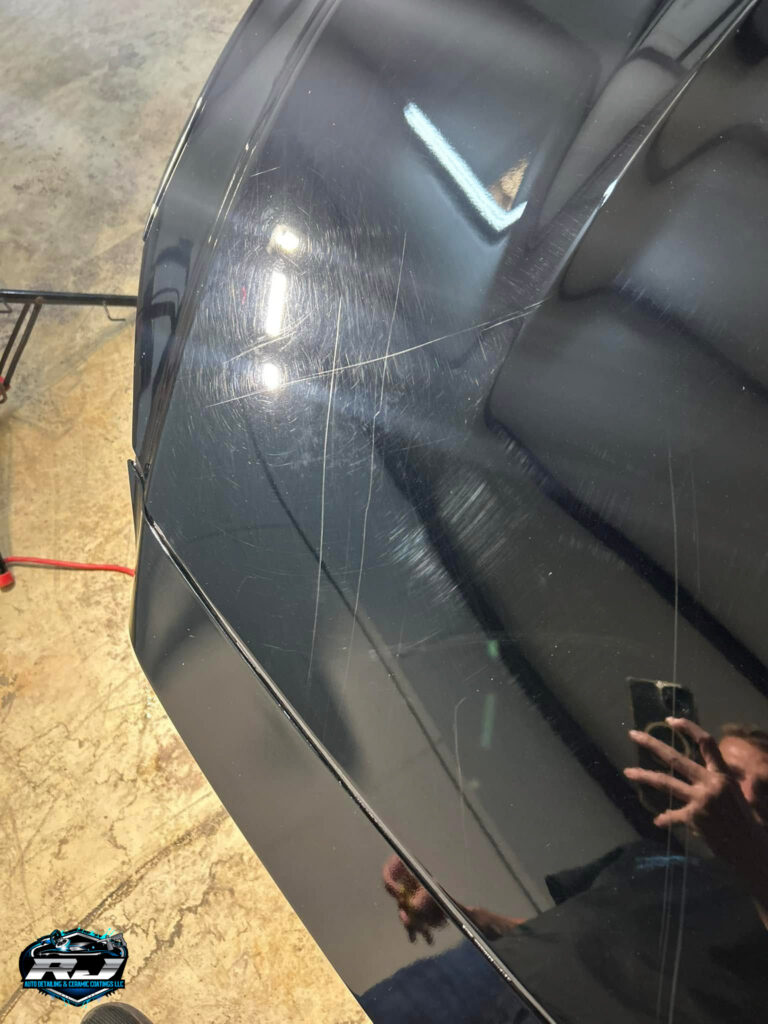 2024 Ford Mustang GT Black - Ceramic Coating - Hood with Scratches