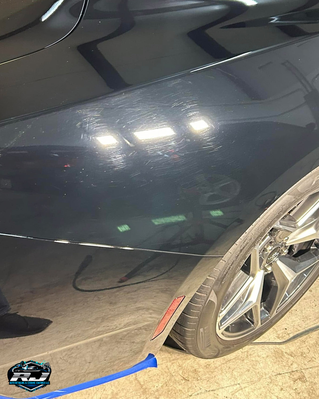 2024 Ford Mustang GT Black - Ceramic Coating - Rear Fender with Scratches